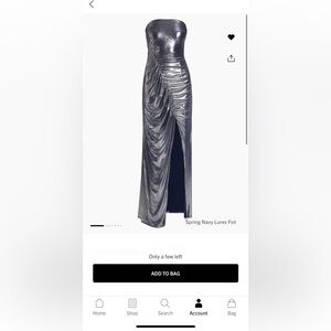 Ramy Brook Navy Samson Strapless Metallic Gown